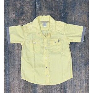 Well Dressed Wolf Boys Size 7 Yellow Bill With Gray Trim! Button Up Shirt!